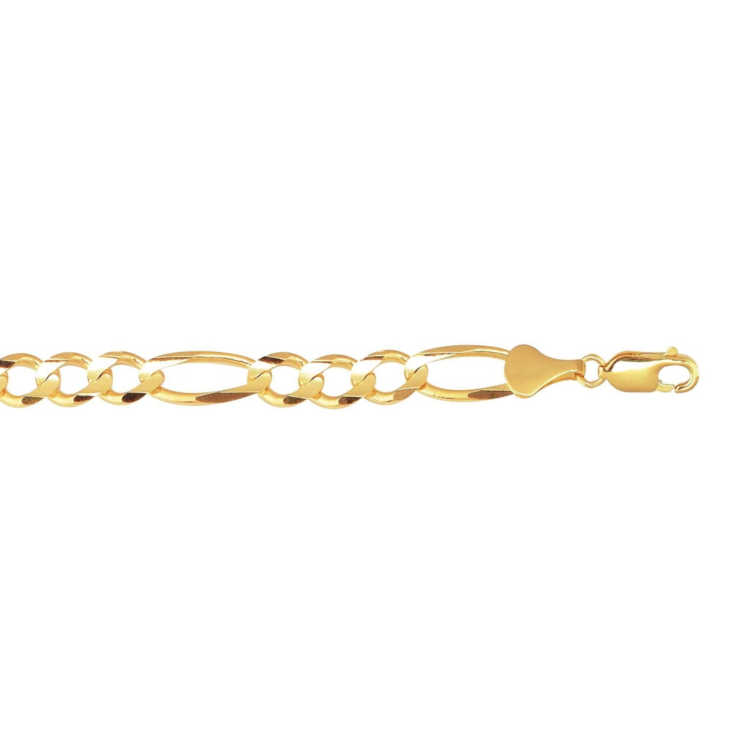10K 22 inches Yellow Gold 8.3mm Diamond Cut Royal Figaro Link with Lobster Clasp - Johnny Dang & Co