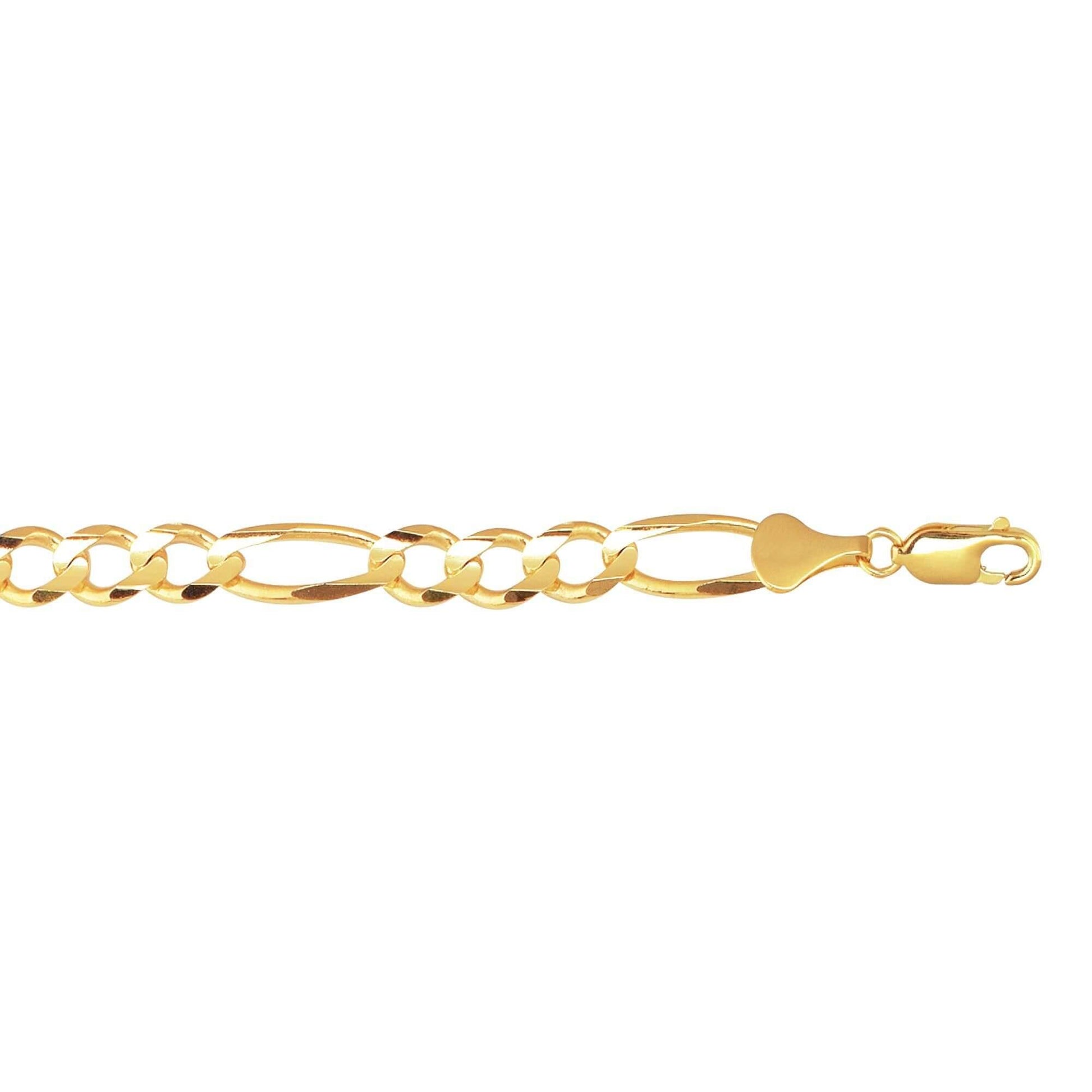10K 22 inches Yellow Gold 8.3mm Diamond Cut Royal Figaro Link with Lobster Clasp - Johnny Dang & Co