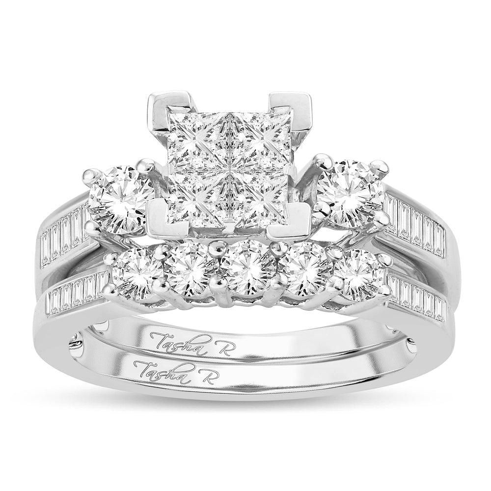 14K 2.00 CT PRINCESS CUT Diamond BRIDAL RING - Johnny Dang & Co