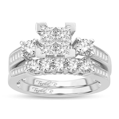 14K 2.00 CT PRINCESS CUT Diamond BRIDAL RING - Johnny Dang & Co