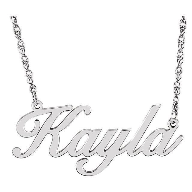 JDTK-SP86135 - CUSTOM 14K GOLD SCRIPT NAMEPLATE NECKLACE - Johnny Dang & Co