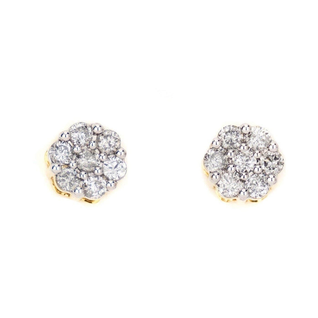 0.35CT Gold Diamond Small Cluster Earrings - Johnny Dang & Co