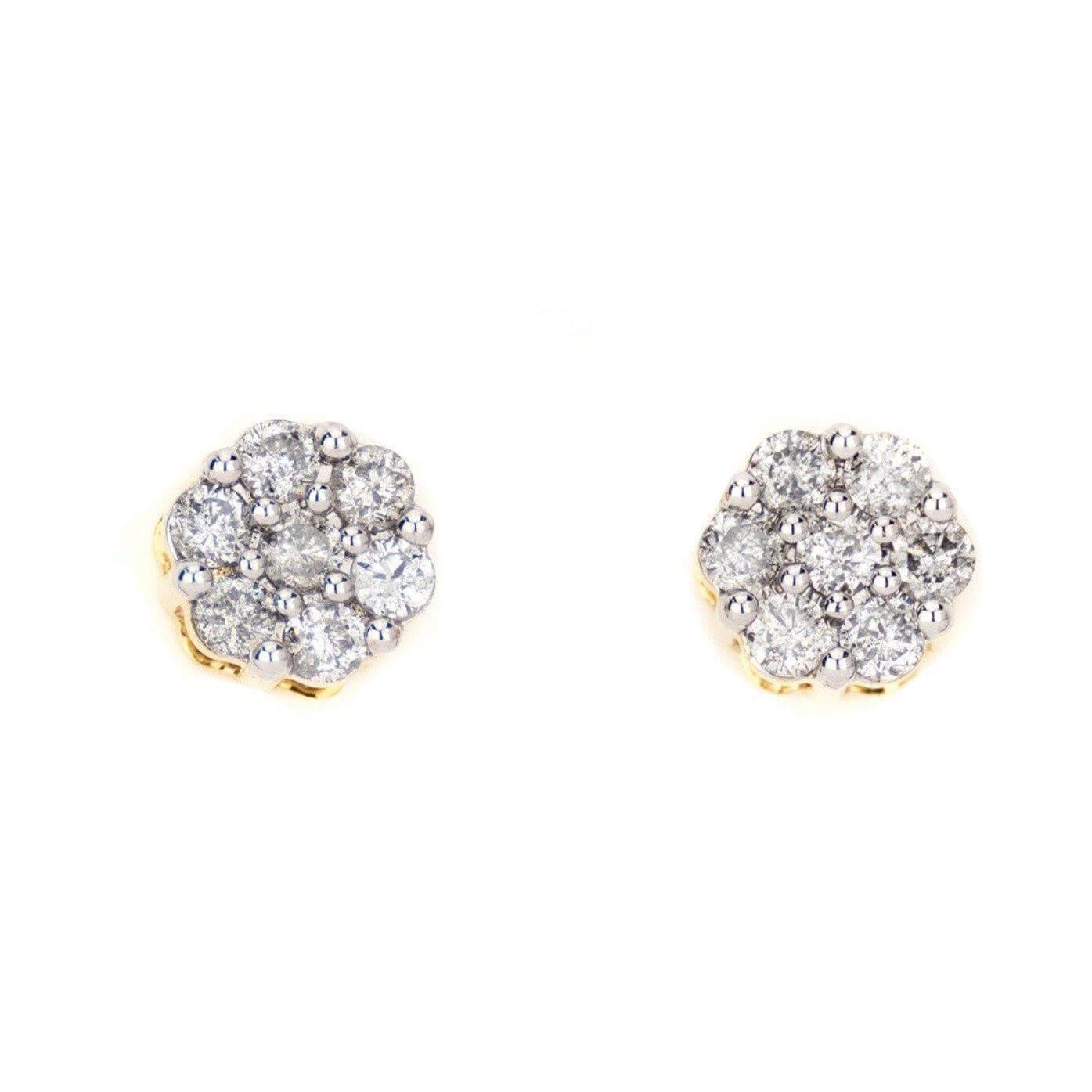 0.35CT Gold Diamond Small Cluster Earrings - Johnny Dang & Co