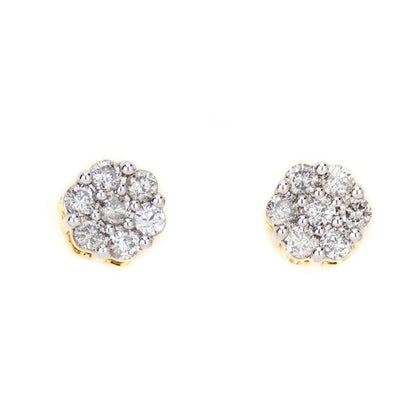 0.35CT Gold Diamond Small Cluster Earrings - Johnny Dang & Co