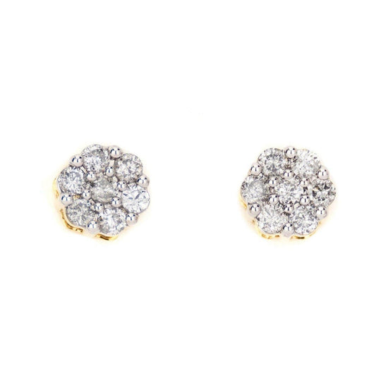 0.35CT Gold Diamond Small Cluster Earrings - Johnny Dang & Co