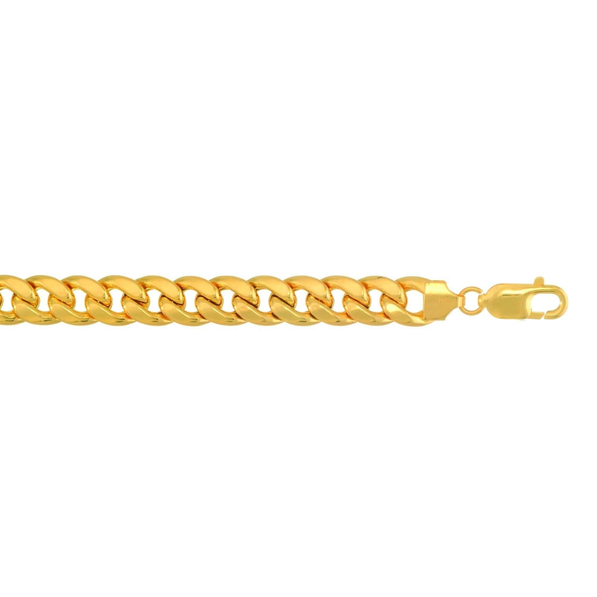 10k 24 inches Yellow Gold 9.2mm Lite Miami Cuban Link Necklace Lobster Clasp - Johnny Dang & Co