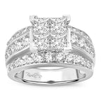 14K 3.50CT Princess Cut Diamond RING. - Johnny Dang & Co
