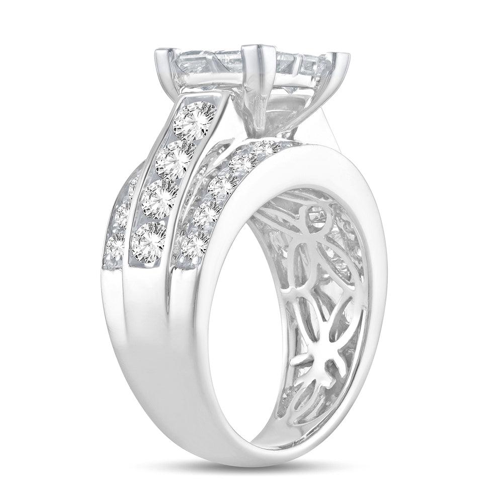 14K 3.50CT Princess Cut Diamond RING. - Johnny Dang & Co