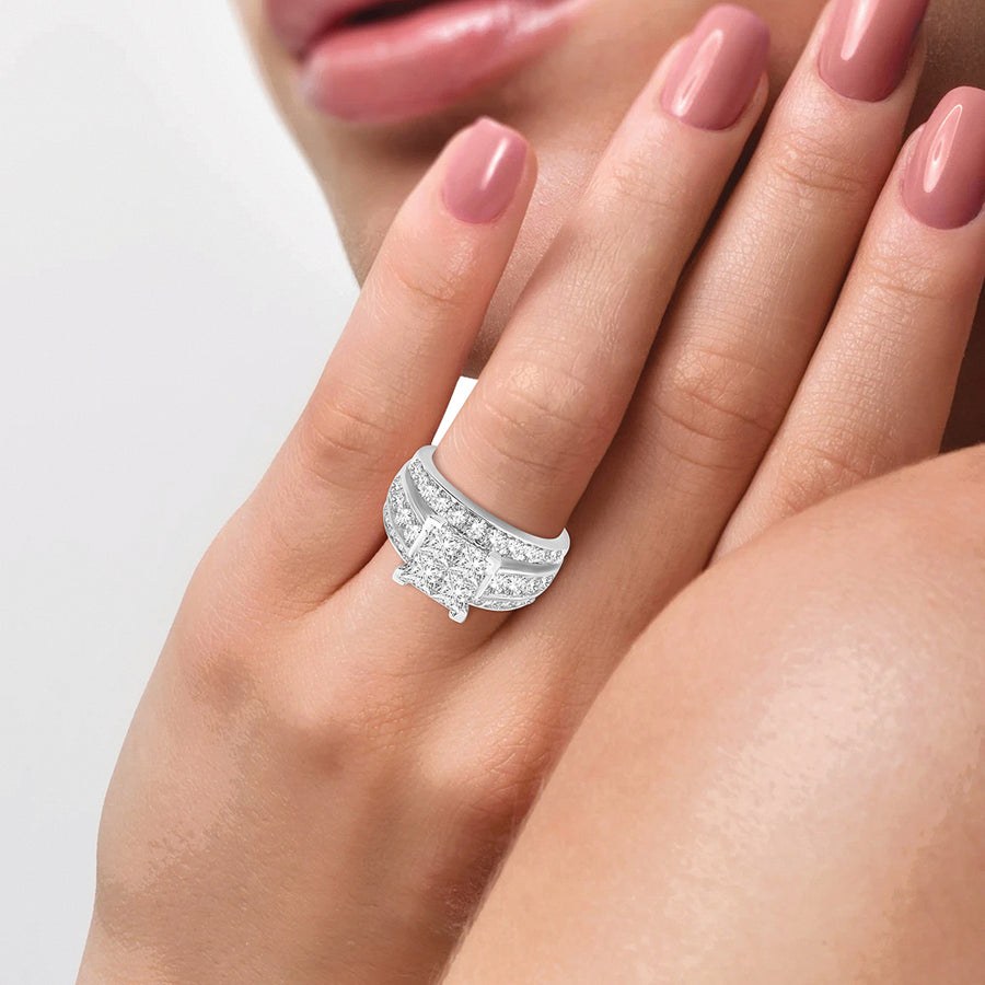 14K  3.50CT  Princess Cut   Diamond  RING.