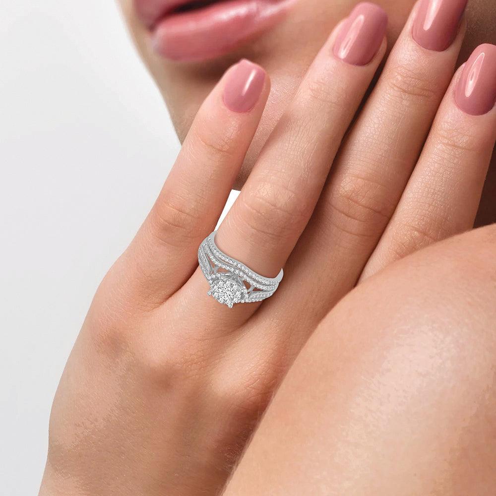 14K 0.75CT DIAMOND BRIDAL RING - Johnny Dang & Co
