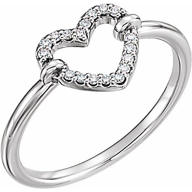 JDTKSP-122972 -14K .07 CTW Diamond Heart Ring - Johnny Dang & Co