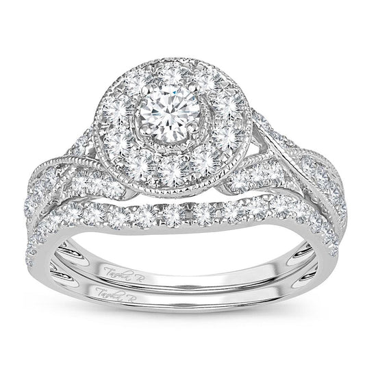 14K 1.00CT DIAMOND BRIDAL RING - Johnny Dang & Co