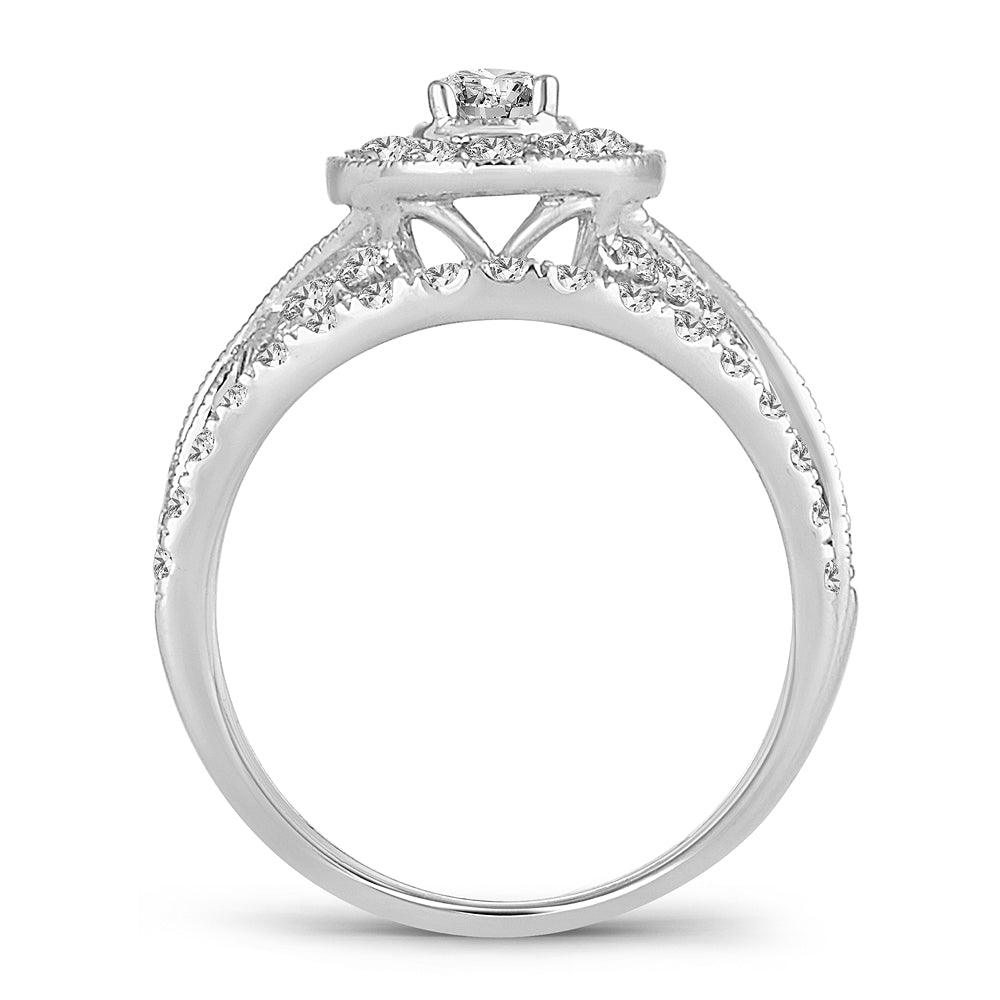 14K 1.00CT DIAMOND BRIDAL RING - Johnny Dang & Co