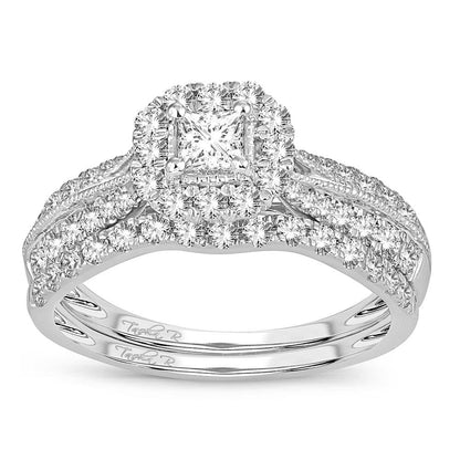 14K 1.00CT DIAMOND BRIDAL RING - Johnny Dang & Co