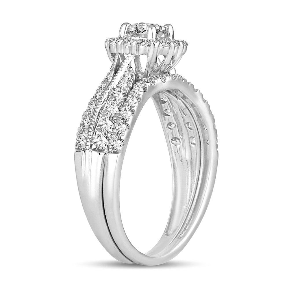 14K 1.00CT DIAMOND BRIDAL RING - Johnny Dang & Co
