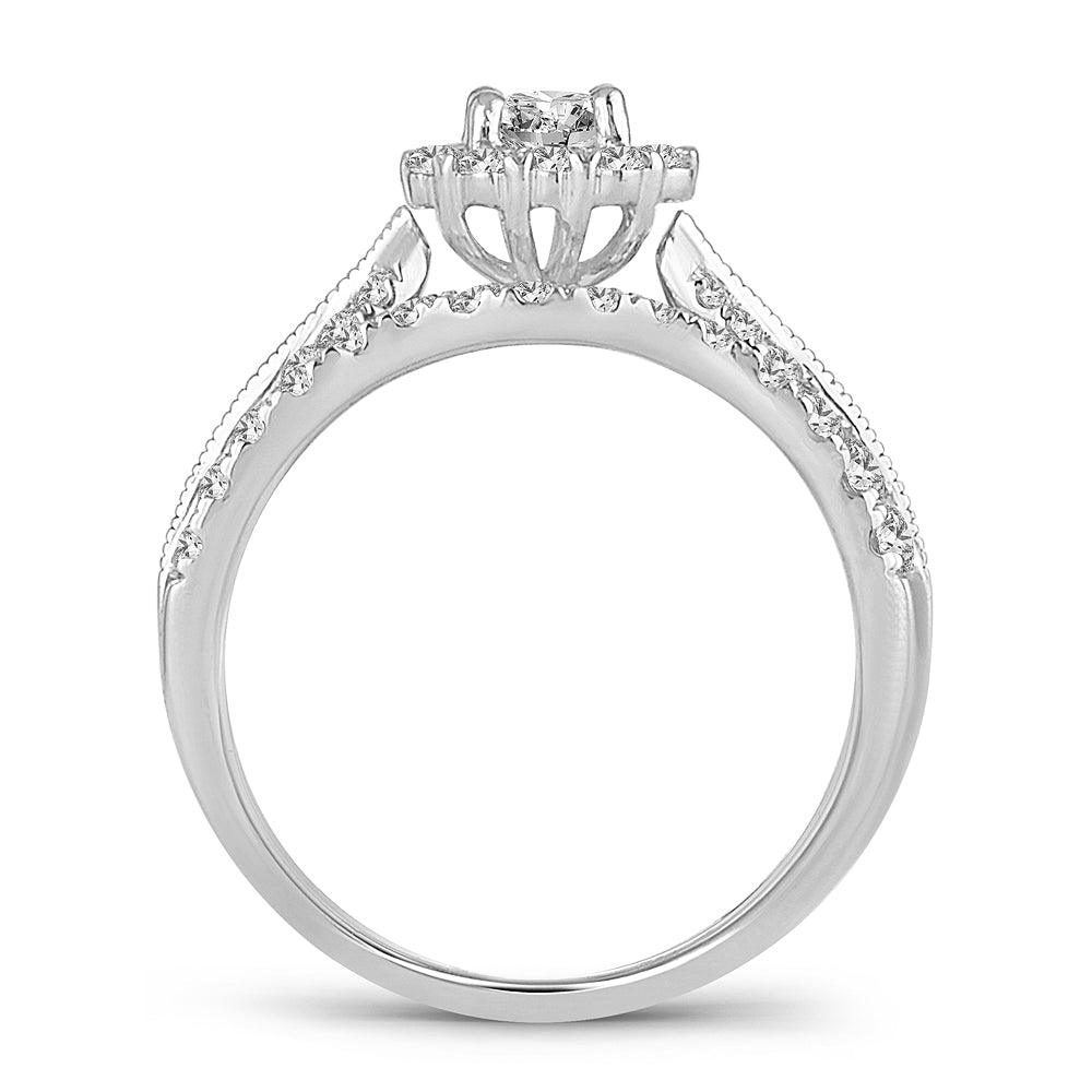 14K 1.00CT DIAMOND BRIDAL RING - Johnny Dang & Co