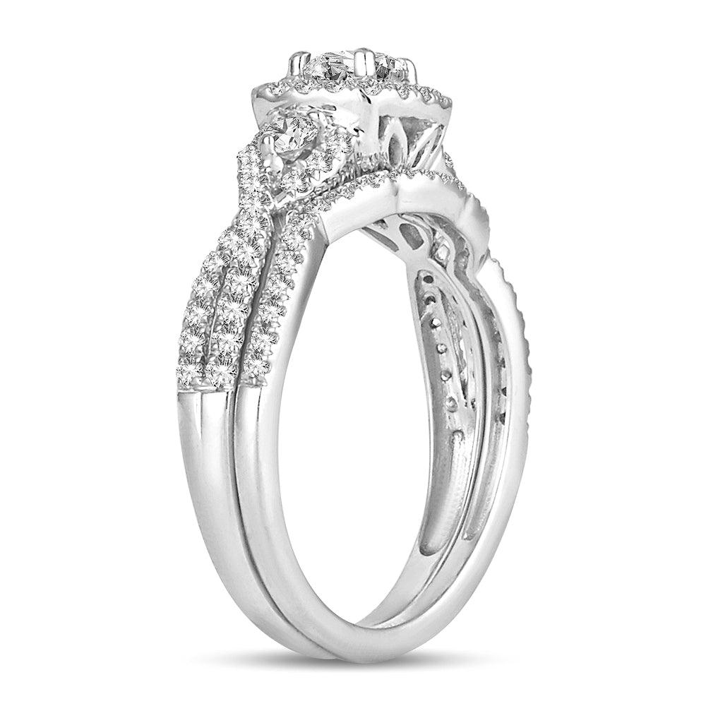 14K 1.00CT DIAMOND BRIDAL RING - Johnny Dang & Co