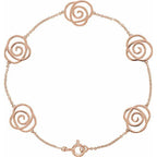 JDSP650102 -14K Rose Floral-Inspired Bracelet - Johnny Dang & Co