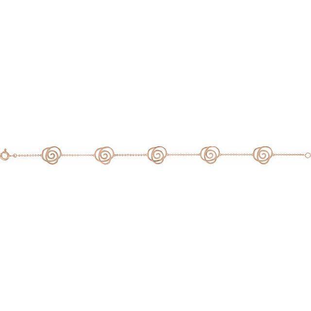 JDSP650102 -14K Rose Floral-Inspired Bracelet - Johnny Dang & Co