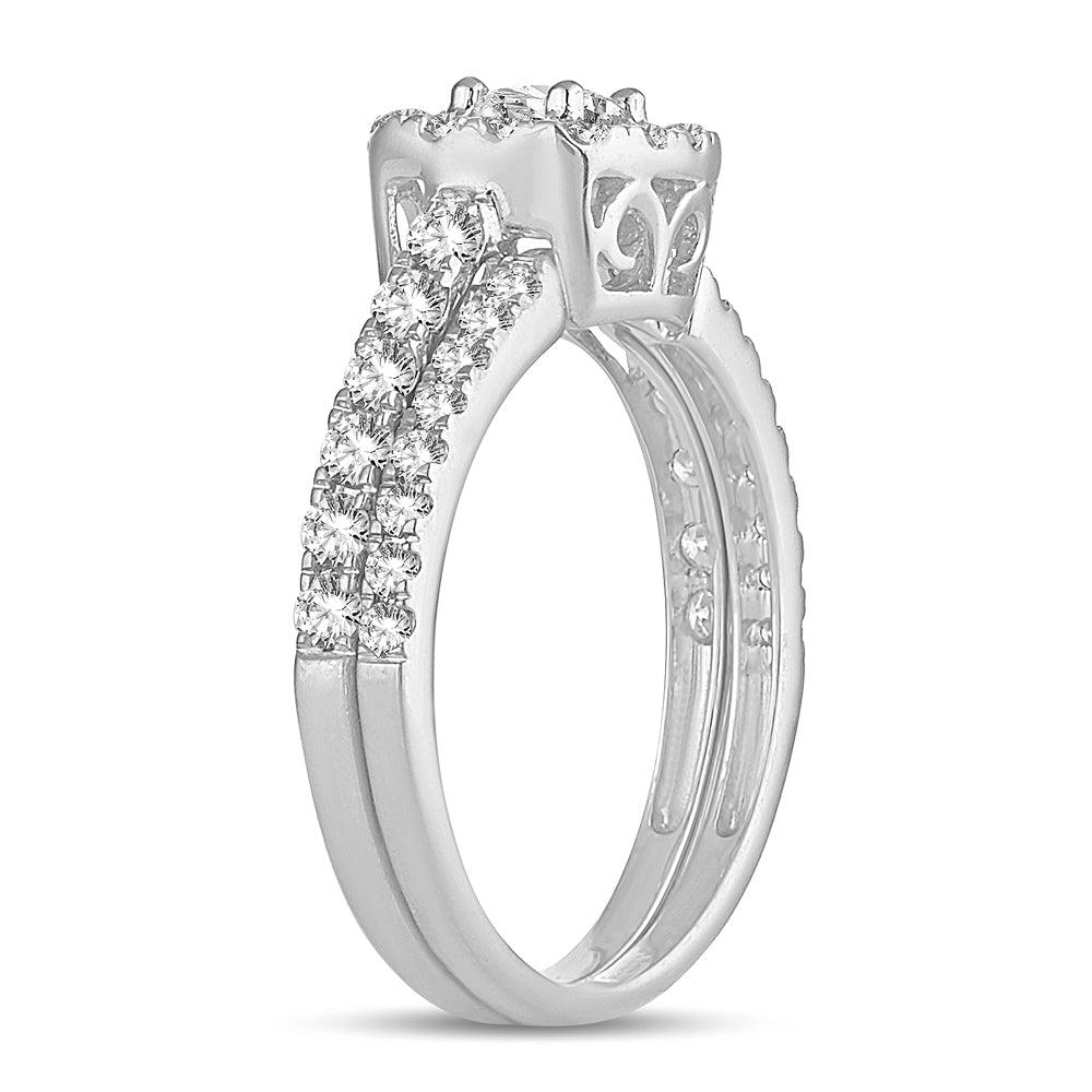 14K 1.00CT DIAMOND BRIDAL RING - Johnny Dang & Co