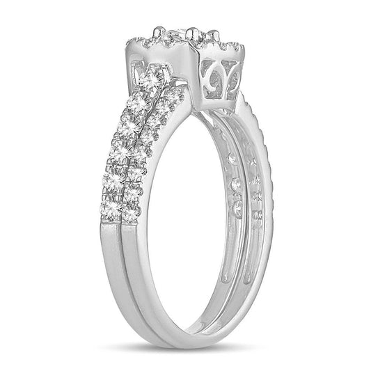 14K 1.00CT DIAMOND BRIDAL RING - Johnny Dang & Co
