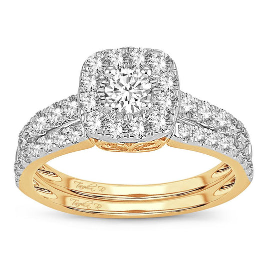 14K 1.00CT DIAMOND BRIDAL RING - Johnny Dang & Co