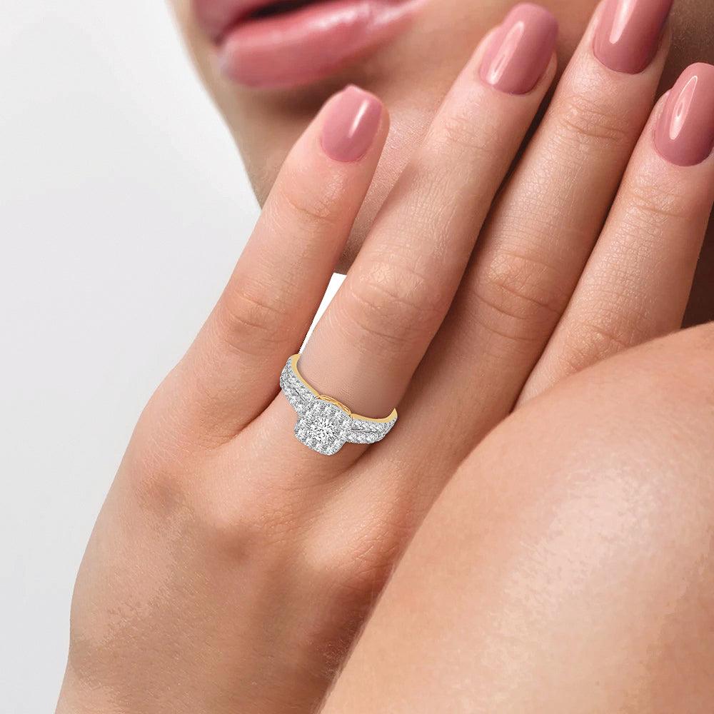 14K 1.00CT DIAMOND BRIDAL RING - Johnny Dang & Co