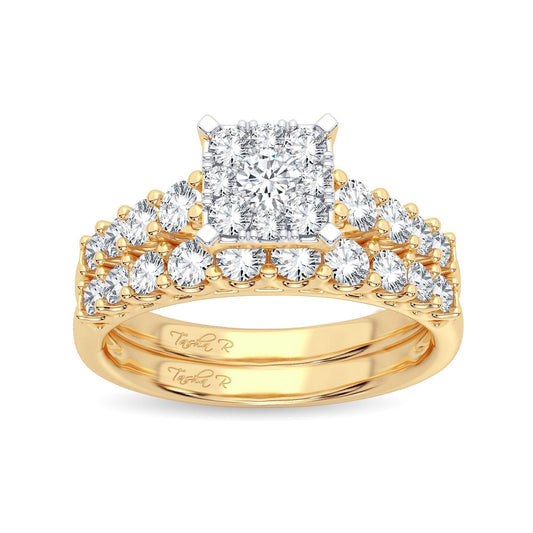 14K 1.00CT Diamond Bridal Ring - Johnny Dang & Co