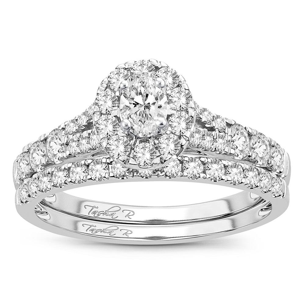 14K 1.00CT Fancy Cut Bridal Ring - Johnny Dang & Co