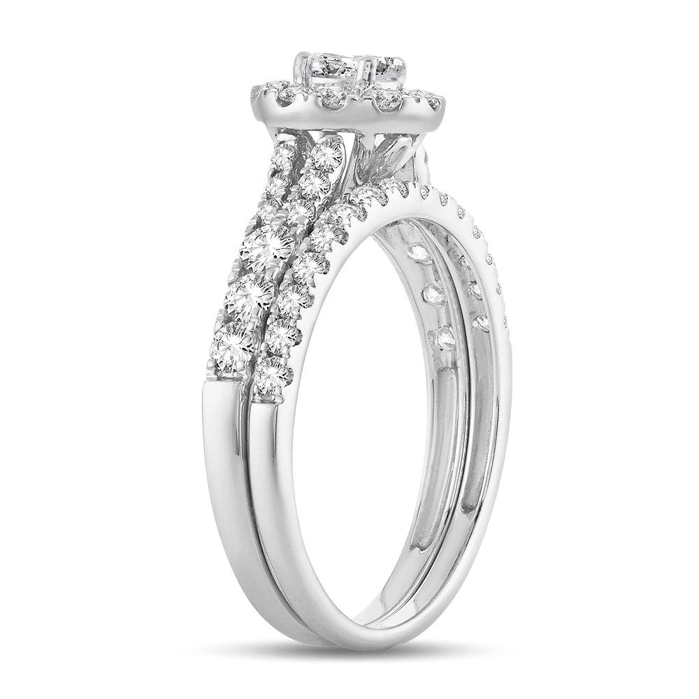 14K 1.00CT Fancy Cut Bridal Ring - Johnny Dang & Co