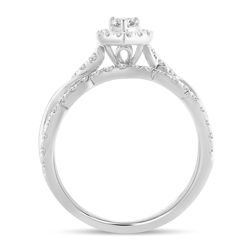 14K 1.00CT Fancy Cut Bridal Ring - Johnny Dang & Co