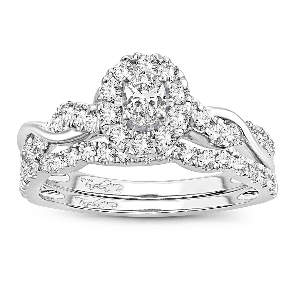 14K 1.00CT Fancy Cut Bridal Ring - Johnny Dang & Co