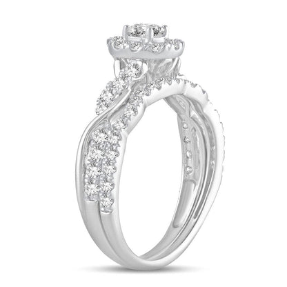 14K 1.00CT Fancy Cut Bridal Ring - Johnny Dang & Co