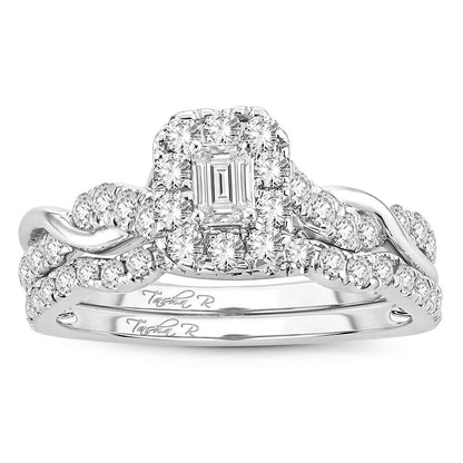 14K 1.00CT Fancy Cut Bridal Ring - Johnny Dang & Co