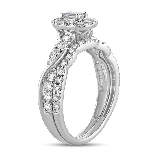 14K 1.00CT Fancy Cut Bridal Ring - Johnny Dang & Co