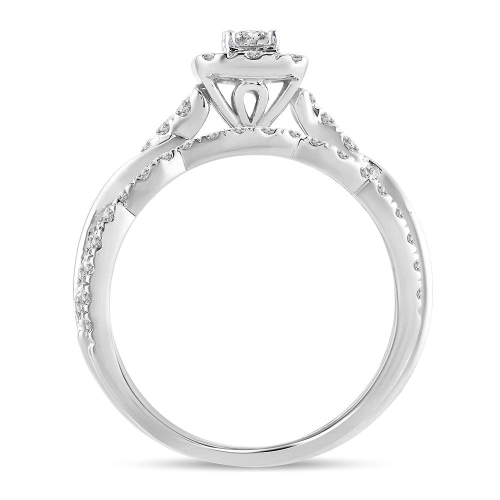 14K 1.00CT Fancy Cut Bridal Ring - Johnny Dang & Co