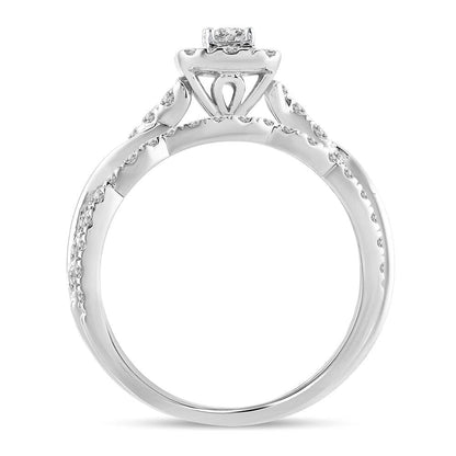 14K 1.00CT Fancy Cut Bridal Ring - Johnny Dang & Co