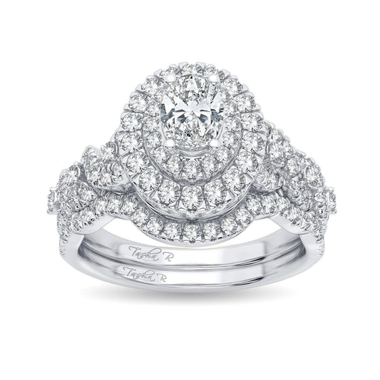 14K 1.00CT Diamond Bridal Ring - Johnny Dang & Co