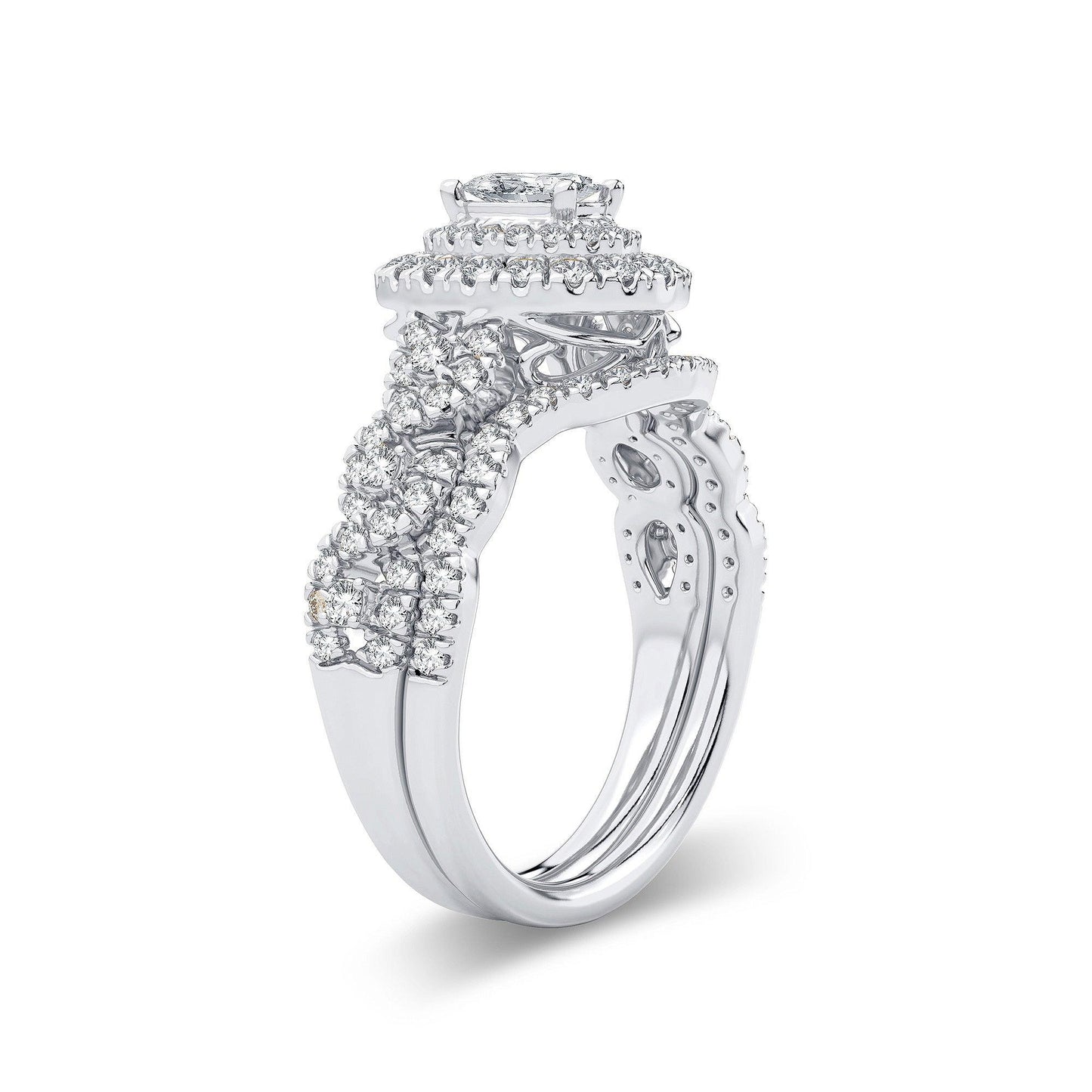 14K 1.00CT Diamond Bridal Ring - Johnny Dang & Co