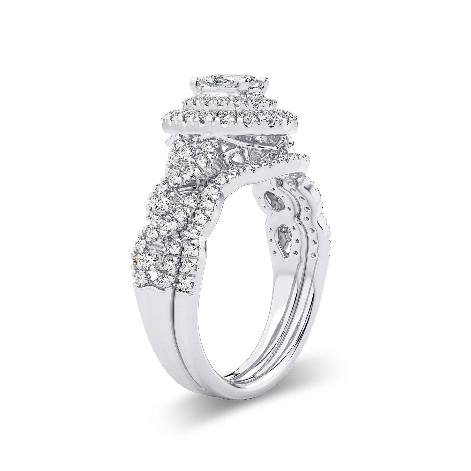 14K 1.00CT Diamond Bridal Ring - Johnny Dang & Co