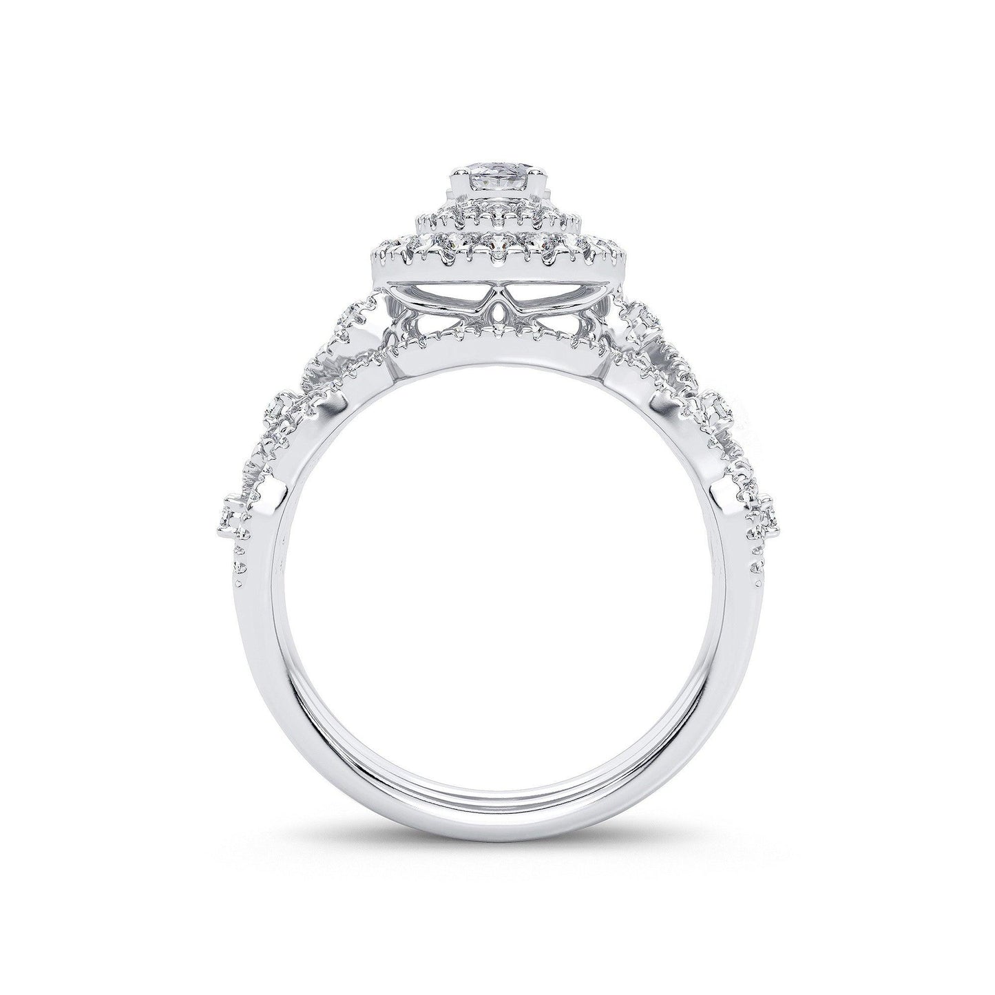 14K 1.00CT Diamond Bridal Ring - Johnny Dang & Co
