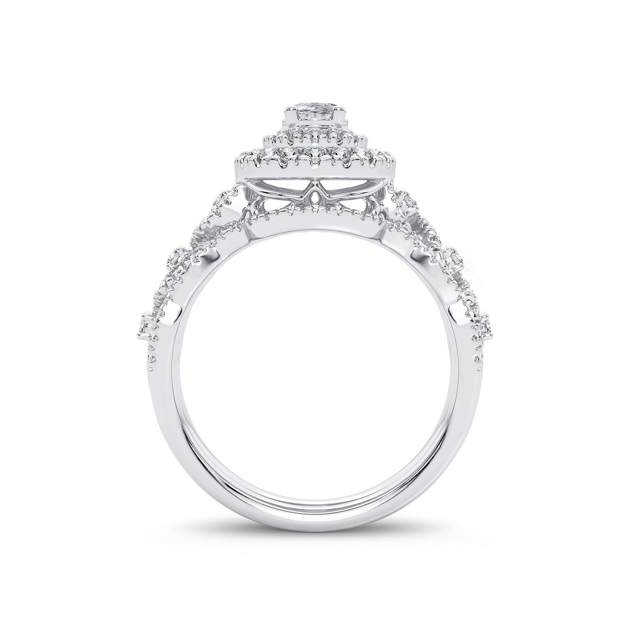 14K 1.00CT Diamond Bridal Ring - Johnny Dang & Co