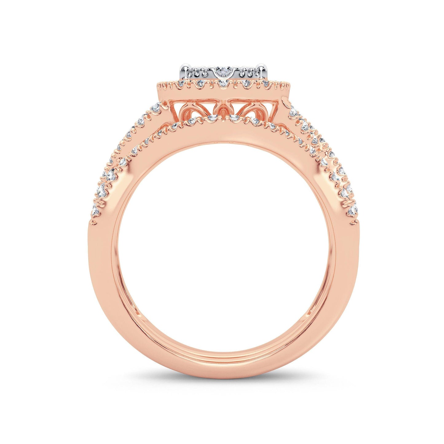 14K 1.00ct Diamond Bridal Ring - Johnny Dang & Co