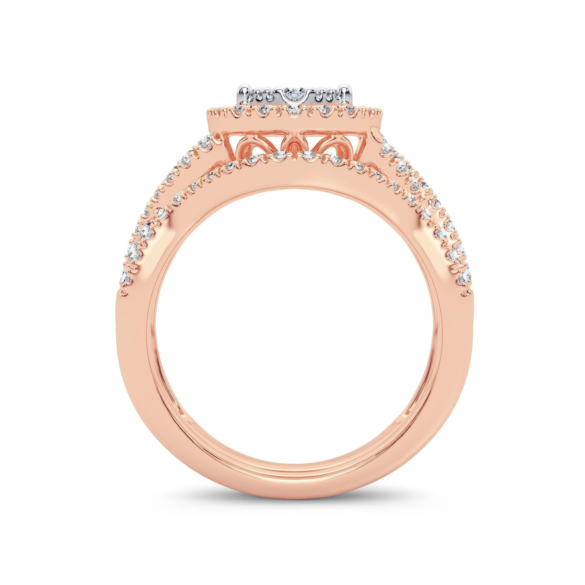 14K 1.00ct Diamond Bridal Ring - Johnny Dang & Co