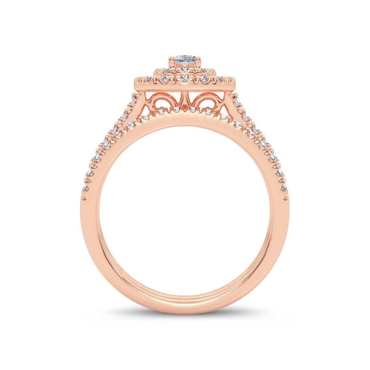 14K 1.00CT Diamond Bridal Ring - Johnny Dang & Co