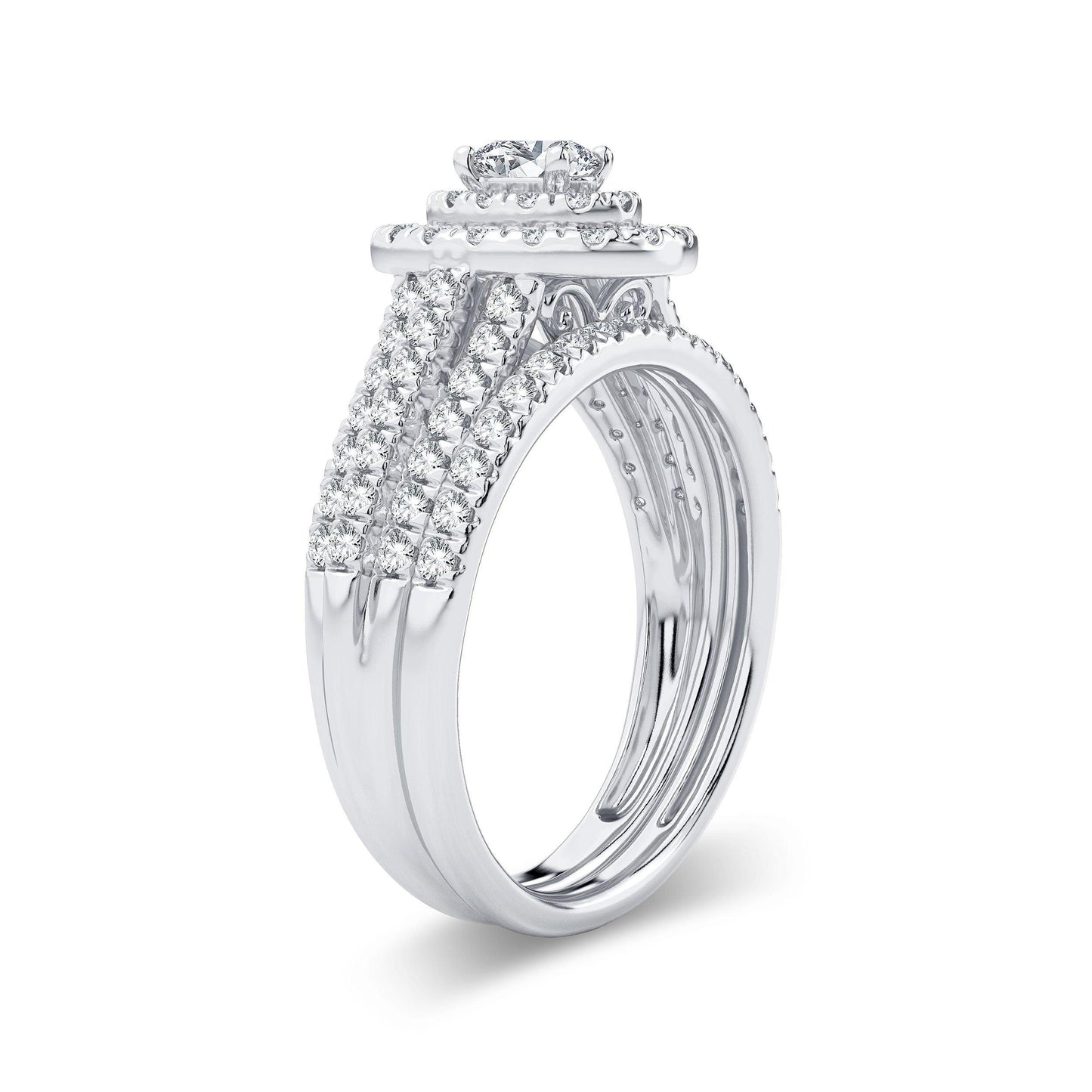 14K 1.00ct Diamond Bridal Ring - Johnny Dang & Co