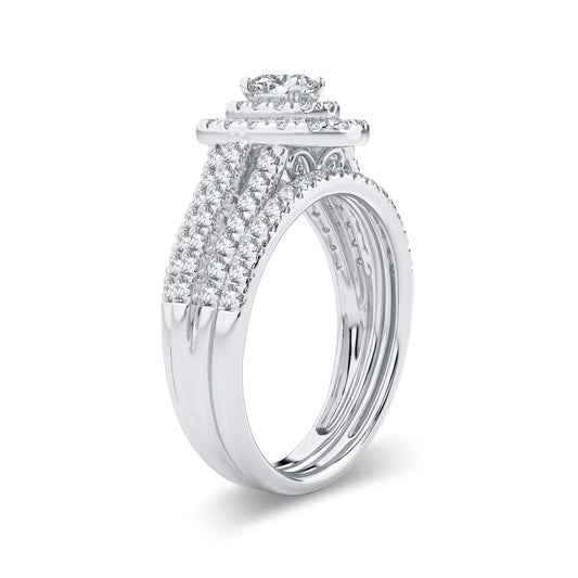 14K 1.00ct Diamond Bridal Ring - Johnny Dang & Co