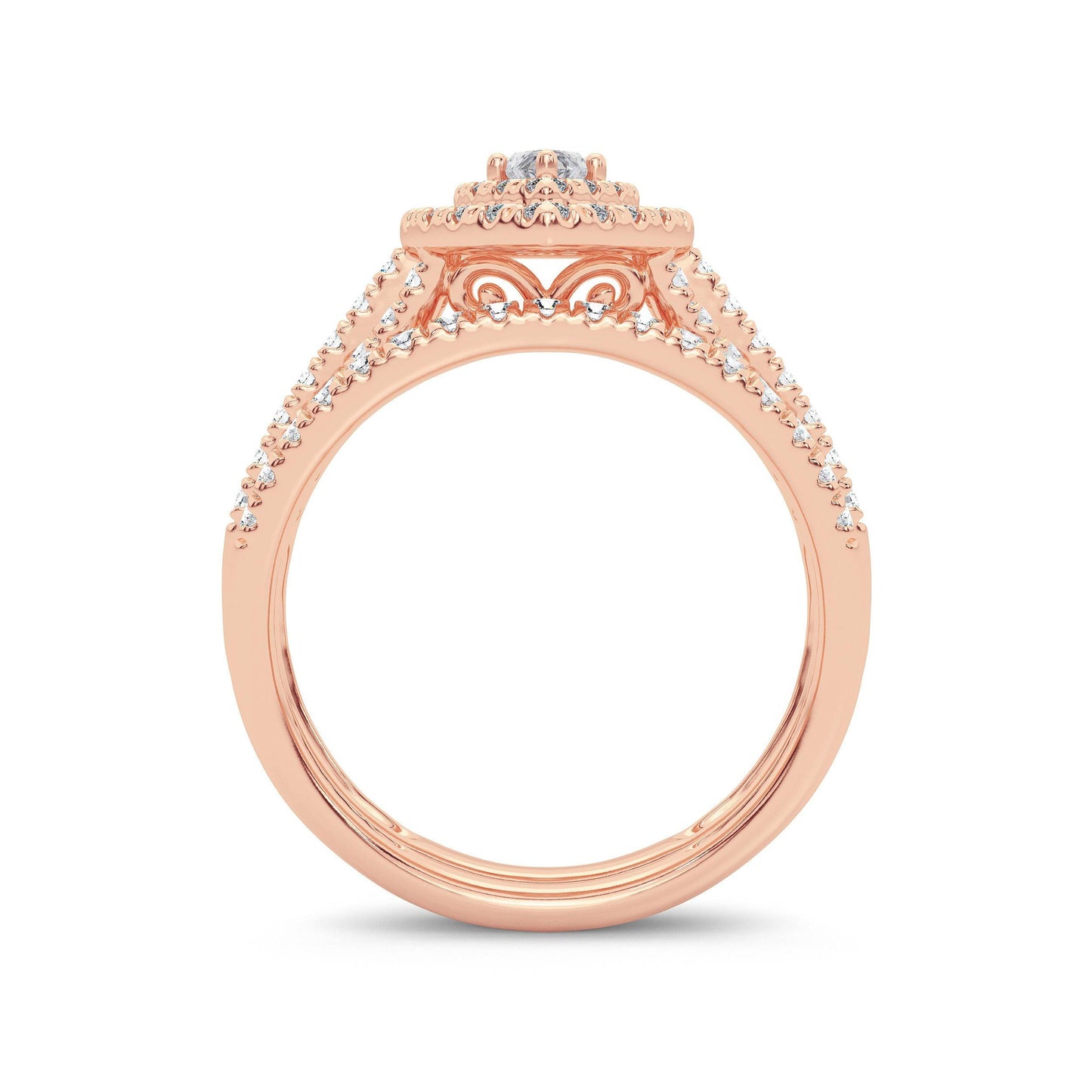 14K 1.00ct Diamond Bridal Ring - Johnny Dang & Co