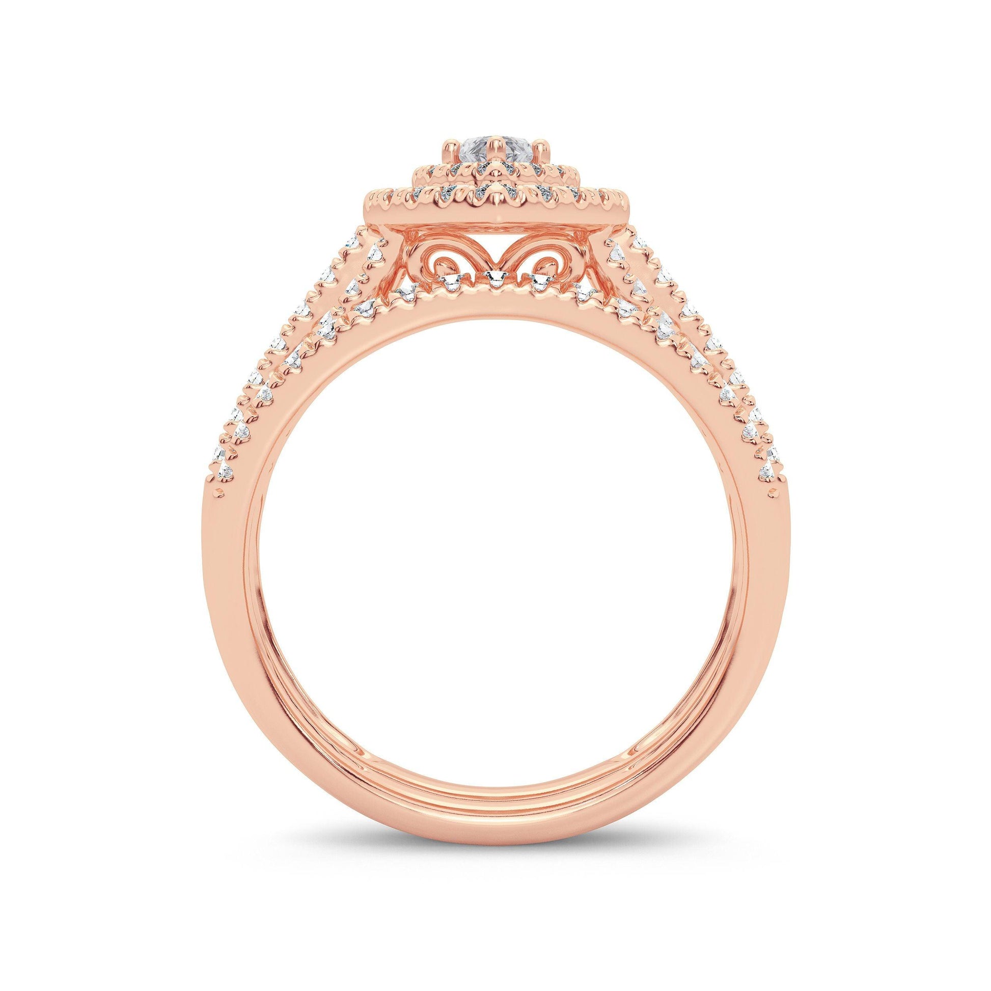 14K 1.00ct Diamond Bridal Ring - Johnny Dang & Co