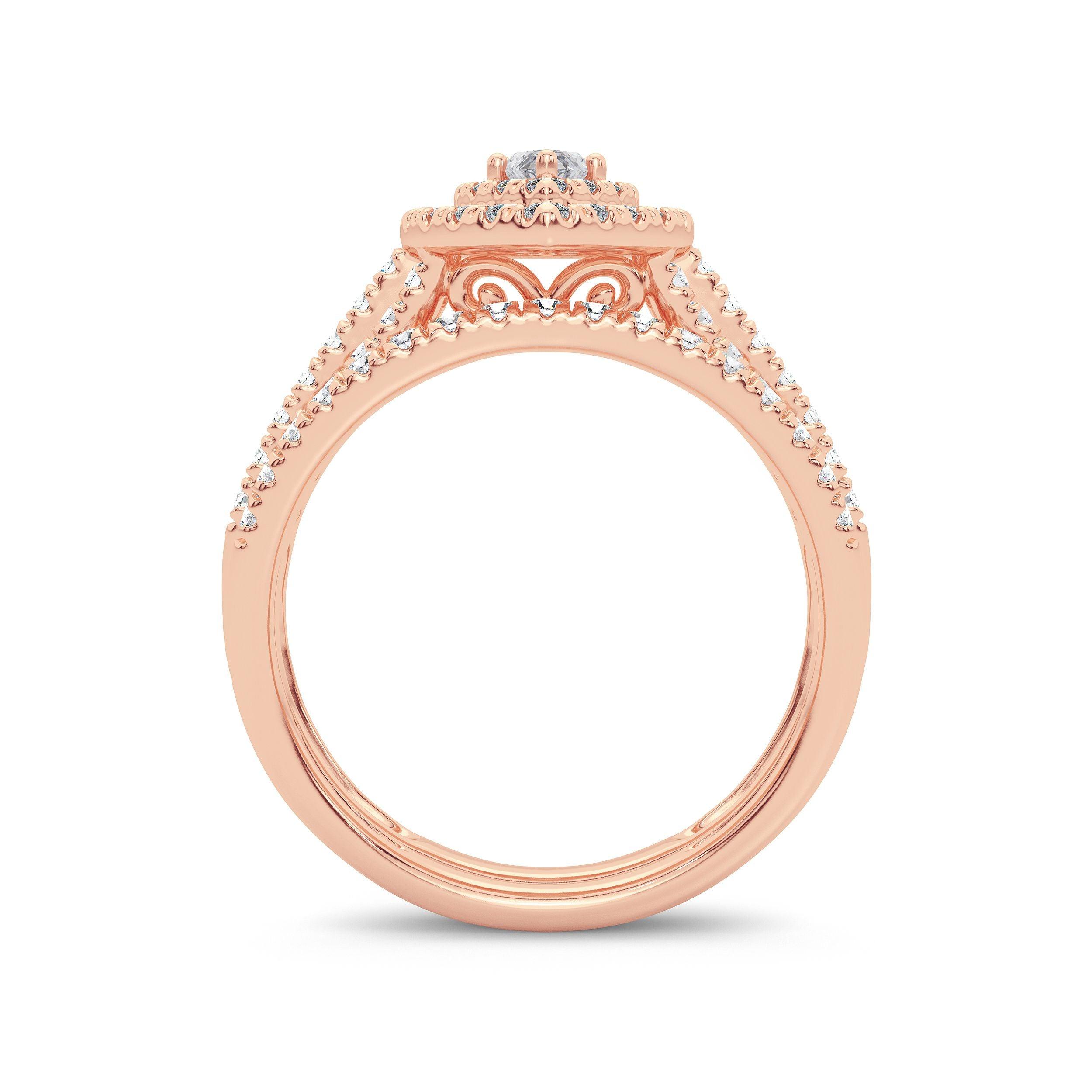 14K 1.00ct Diamond Bridal Ring - Johnny Dang & Co